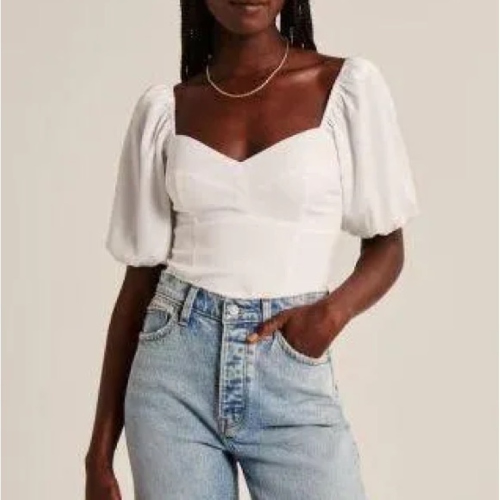 Abercrombie Puff Sleeve Corset Top XS - Picture 4 of 4